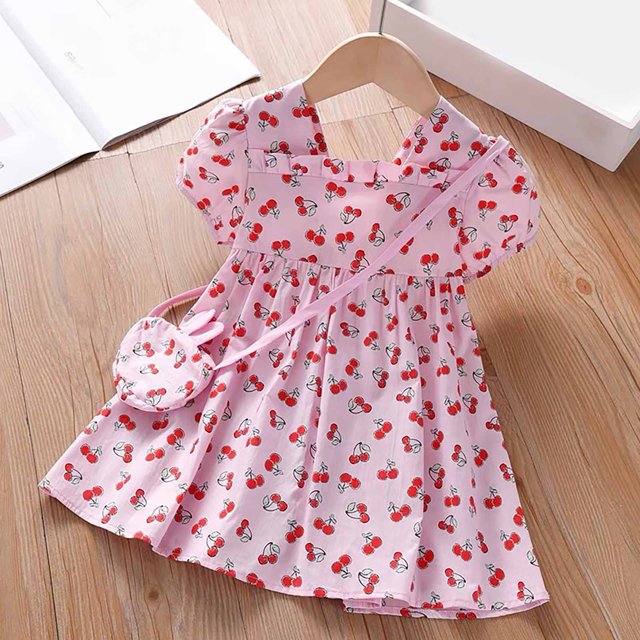 LOVZFMLL Jupe Princesse à Nœud pour Filles, Été, Manches Courtes, Volants, Dentelle, Col Rond, Broderie, en Maille