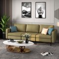 thumbnail image 2 of Costway Modern Modular 3-Seat Sofa Couch w/ Side Storage Pocket & Metal Leg Green, 2 of 9