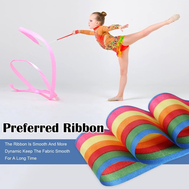 yingyy Ensemble de 6 Pcs Ruban de Gymnastique en Satin pour Rotation à 360° Facile et Sans Collage 1 Ensemble