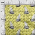 thumbnail image 2 of oneOone Viscose Chiffon Yellow Fabric Animal Cat With Text Texture Craft Projects Decor Fabric Printed By The Yard 42 Inch Wide, 2 of 4
