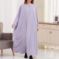 thumbnail image 3 of Birdeem Mode Femme Uni Grande Taille Manches Longues Poches Dames Robe à Manches Chauve-Souris Longue Robe, 3 of 3