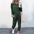 thumbnail image 2 of Yuyuzo Womens Casual Solid Color Set Sweatsuit Pullover Jogger Pants Two Piece Outfit Tracksuits, 2 of 4