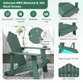 thumbnail image 4 of Gymax Chaise Adirondack d'Extérieur à Lattes Résistante aux Intempéries pour Patio avec Porte-Gobelet Vert Foncé, 4 of 8