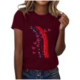 thumbnail image 1 of LUOGENLI T-shirts pour Femme pour Femmes T-Shirt pour Femme Col Rond Haut Imprimé T-Shirt pour Femme T-shirts à Manches Courtes pour Femmes T-Shirt Graphique Drôle Saint-Valentin Vin TTG, 1 of 4