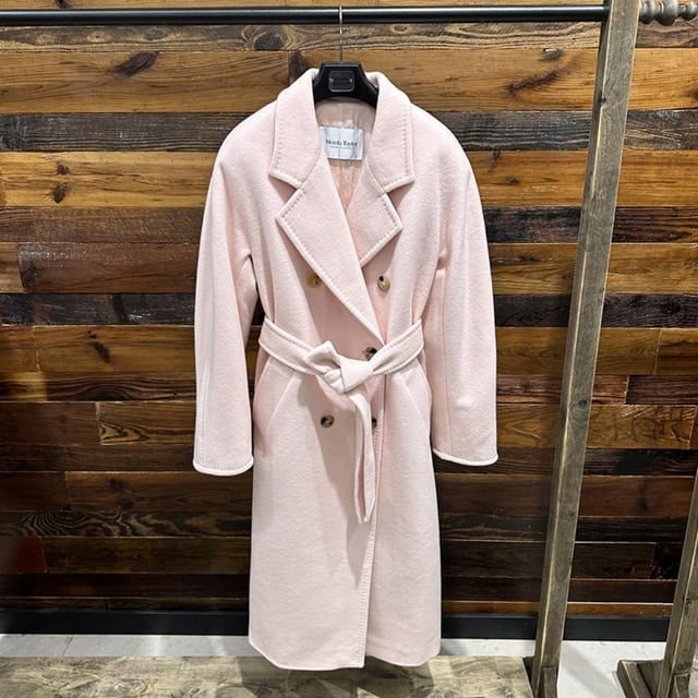 QueenLine Cashmere Long Loose Double breasted Wool Camel Black, Belt Classic Commuter Coat
