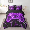 thumbnail image 2 of Erosebridal Gaming Bedding Sets Twin Size for Kids, Purple Gamepad Comforter Sets with Sheets, Geometry Line Decor, Reversible 7pcs, 2 of 5