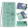 thumbnail image 1 of Étui à Rabat pour FOXDOCK OPPO A52 / A72 / A92, Étui à Rabat en Cuir PU Gaufré Chat et Chien avec Fentes pour Cartes, Support, 1 of 6
