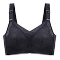 thumbnail image 1 of B91xZ Full Coverage Plus Size Non Padded Wireless Minimizer Bra Plus Size Lace Unlined Underwire Bra,Black 38B, 1 of 4