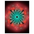 thumbnail image 2 of Fractal Fleur Bleue Rouge en Fleurs - Impression sur Toile d'Art Floral, 2 of 3