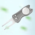 thumbnail image 3 of Golf Pitch Divot Repair Switchblade Ball Marker Golf Divot Groove Cleaner Gray, 3 of 9