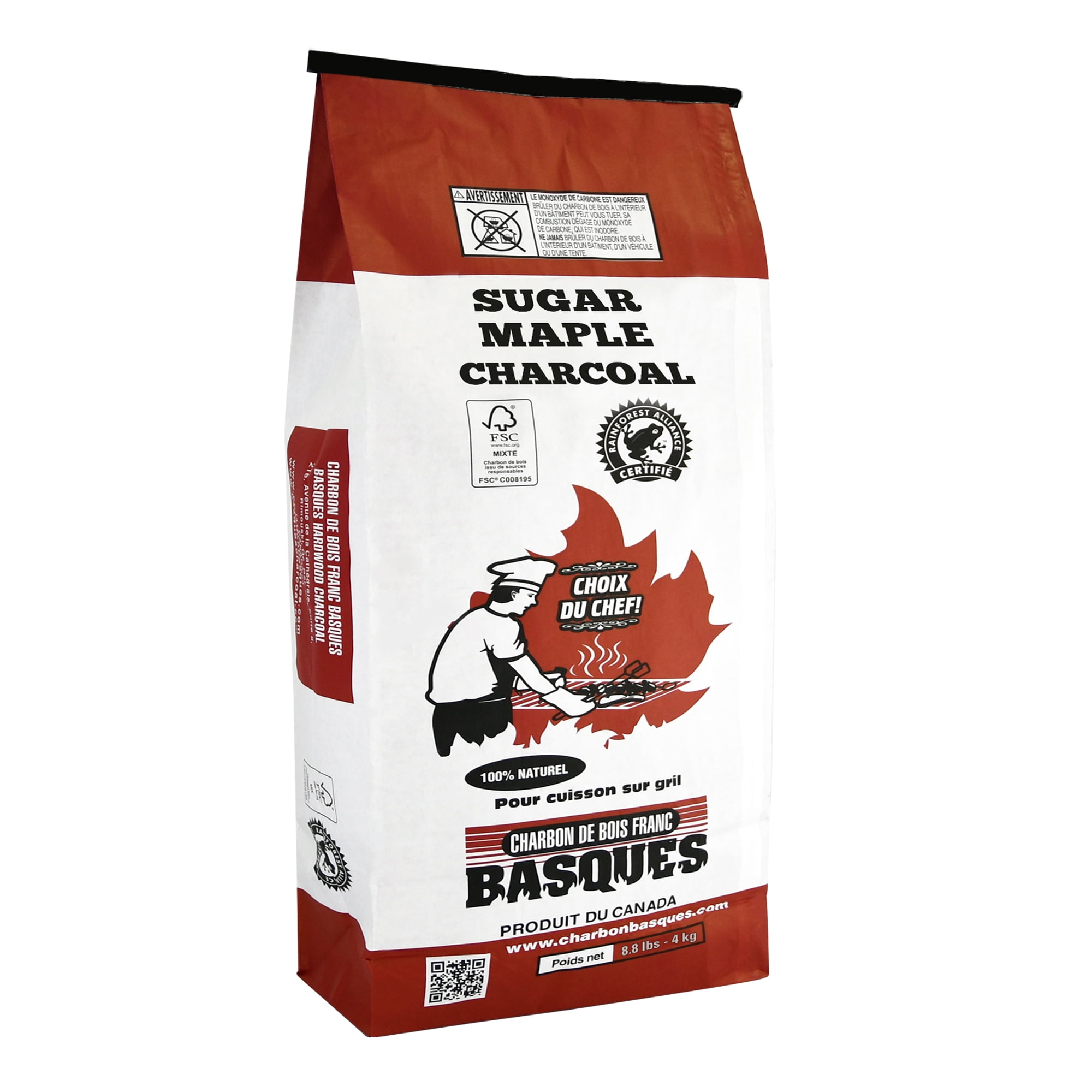 Basques Sugar Maple Hard Wood Lump Charcoal