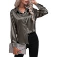 thumbnail image 1 of Innerwin Shirts Long Sleeve Ladies Tunic Tops Office Button Down Soft Blouse Iron Gray S, 1 of 4