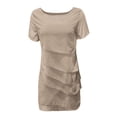 thumbnail image 5 of 2025 Robe à Col en V pour Dames à Manches Courtes, à Lacets, Imprimée, Grande Jupe, Robe d'Été pour Femmes, Robe Maxi pour Dames, Robes d'Été Décontractées pour Femmes, Robe de Saison, Robes Chemise Maxi, Robes Longueur Genou fo, 5 of 5