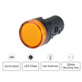 thumbnail image 5 of Unique Bargains 4Pcs AC/DC 110V Indicator Lights, Yellow LED, Flush Panel Mount 7/8' 22mm, 5 of 5
