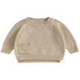 thumbnail image 1 of Baby Girl Boy Knit Pullover Sweater Fall Winter Warm Sweatshirt Tops with Pocket, 1 of 6