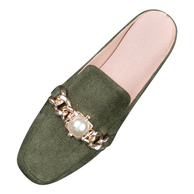 B91xZ Escarpins à Bout Pointu pour Femmes, Talons Hauts Vintage, Plateforme à Bride, Vert 6.5
