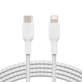 thumbnail image 1 of Belkin Braided USB C to Lightning Cable 4ft White, 1 of 3