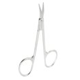 thumbnail image 3 of Uxcell Beauty Tool Brow Trimmer Stainless Steel Eyebrow Shear Curved Edge Scissors Silver Tone, 3 of 5