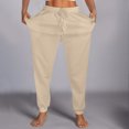 thumbnail image 4 of FAIWAD Womens Cinch Bottom Sweatpants 2PC High Waisted Drawstring Fleece Baggy Jogger Workout Trousers, 4 of 7