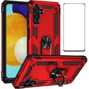 for Samsung Galaxy A13 5G Case with Screen Protector,Ring Kickstand Military Grade Protective Shockproof Armor Dual Layer Protection Defender Back Cover Phone Case for Galaxy A13 5G
