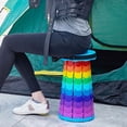 thumbnail image 2 of Huanglei Rainbow Style Telescopic Stool Outdoor Telescopic Plastic Stool Rotating Soft Cushion Portable Travel Storage Bag Queuing Folding Chair, 2 of 6