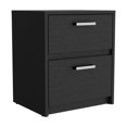 thumbnail image 2 of DEPOT E-SHOP Table de Chevet Bethel 2 Tiroirs avec Poignées Noir, 2 of 3