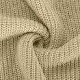 thumbnail image 4 of Dagegui Womens Off the Shoulder Sweater Solid V Neck Long Sleeve Loose Knitted Pullover Ripped Crop Top Khaki,L, 4 of 6