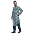 thumbnail image 2 of Atasi Kurta Pyjama de Designer pour Hommes Imprimé Style Angrakha Vêtements d'Été Décontractés, 2 of 5