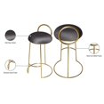 thumbnail image 4 of Meridian Furniture Ring Soft Gray Velvet Counter Stool in Brushed Gold Finish, 4 of 5