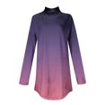 thumbnail image 4 of FAIWAD Women's Turtleneck Long Sleeve Tops Basic Layering Irregular U Hem Soft Underwear Tunic Tops, 4 of 4