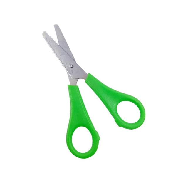 B Kids Ruler Scissors Safety Blades With Measurement Marks Crafting School Supplies Office Tool Pvc Protective Case 0.06Lb