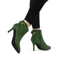 thumbnail image 2 of Unique Bargains Women's Pointed Toe Heel Side Ankle Stiletto Boots, 2 of 7