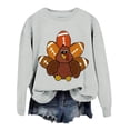 thumbnail image 3 of Chandail en Molleton Décontracté Imprimé Football Dinde pour Femmes, Chandails en Molleton à Capuche pour Femmes Grande Taille avec Fermeture Éclair, Veste à Capuche Décorative pour Femmes, 3 of 4