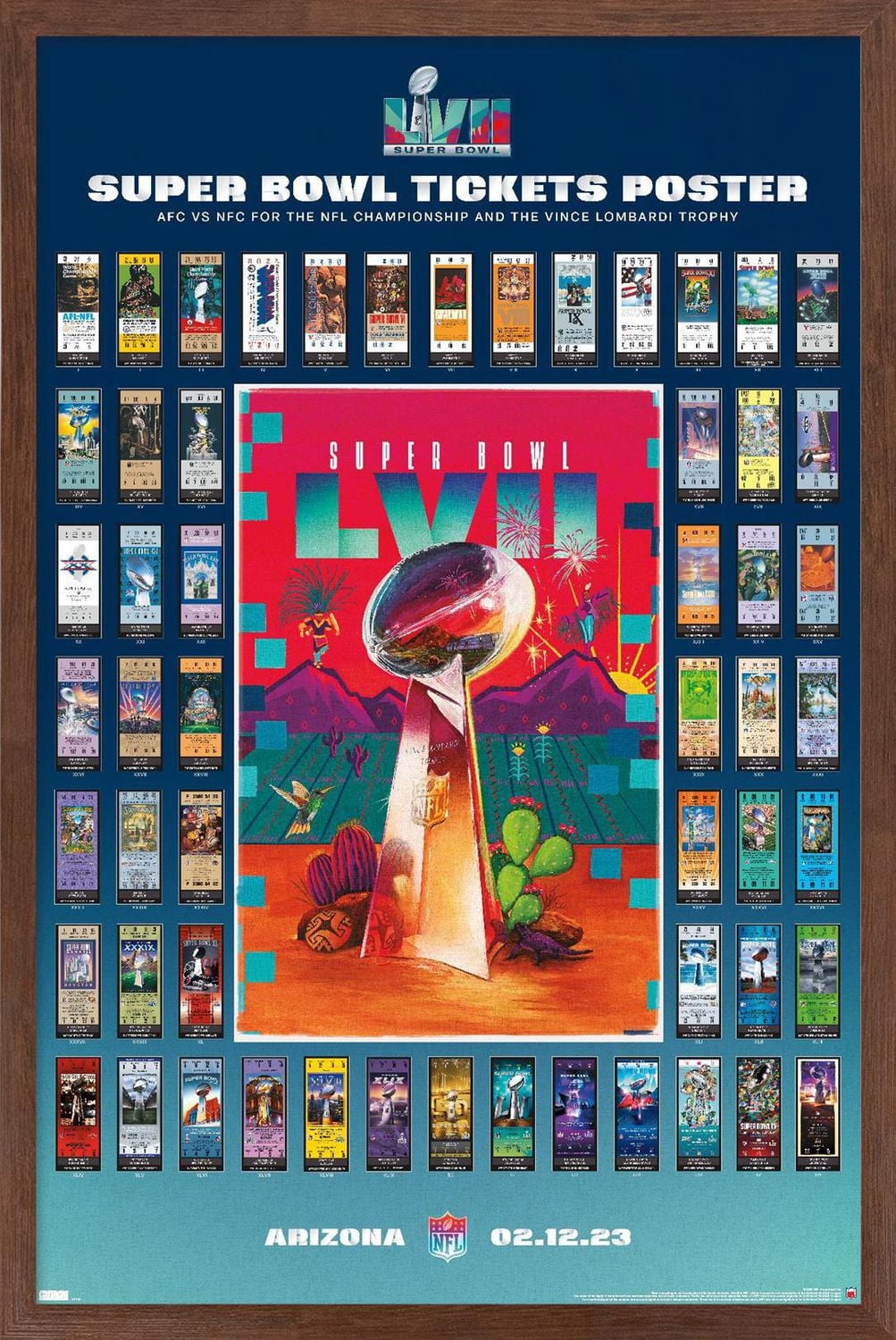 NFL League - Super Bowl LVII Ticket Collage Wall Poster
