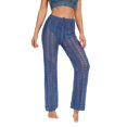 thumbnail image 3 of FOCUSNORM Women Hollow Out Pants Solid Color Elastic High Waist Trousers, 3 of 7