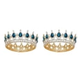 thumbnail image 2 of ZheElen Alloy Durable And Non-deforming Rhinestone For Wedding Or Cosplay Family Wedding Hair Crown Gold  + lake blue 2Set, 2 of 6