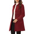 thumbnail image 4 of INSPIRE CHIC Manteau Caban Trench d'Hiver pour Femme à Col Peter Pan Rouge P, 4 of 5