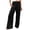 Black, variant on FNFYFH Clearance Cotton Linen Pants for Women Elastic High Waisted Wide Leg Pant with Pockets Solid Trousers,Brown