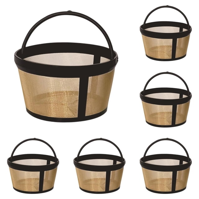 HLONK 4/3/2/1pcs Reusable 4-5 Cup Basket Coffee Filter Fits MrCoffee Coffee Maker And Brewer Permanent Filter Replacement Compatible With Mr Coffee Gold Basket-Style Filters