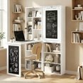 thumbnail image 2 of HOMCOM Convertible Desk with Blackboard & Shelf Multi-Function Table, White, 2 of 10
