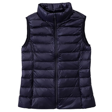 WRKEKC Puffer Vest Women Short Zipper Sleeveless Warm Down Vest Jacket Sleeveless Cotton Coat with Pockets for Fall Winter Layering