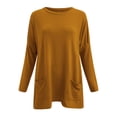 thumbnail image 5 of T-Shirts pour Femmes Décontractés Confortables à Manches Longues Chemise Longue Femme Chandails de Compression pour Femmes à Manches Longues Col Rond Spandex Chandail à Manches Longues Femme Coton Spandex Chandails pour Femmes Hauts avec Bouffant, 5 of 5