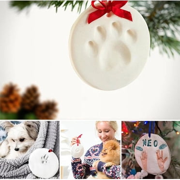 Leutsin Pet Paw Print Impression Kit Makes,Pet Paw Print Keepsake Ornament Kit,Dog Keepsake Ornaments,Inkless Paw Print Kit for Dogs Cats,New Puppy Gift,DIY Hanging Clay Keepsake for Dogs Cats