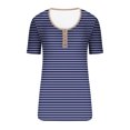 thumbnail image 4 of FAIWAD Women's 3/4 Sleeve Tunics Tops Button Down Scoop Neck Ribbed Shirts Summer Casual Stripe Graphic T-Shirts, 4 of 4