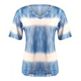 thumbnail image 4 of Leutsin Femmes Gradient Couleur V-Cou T-Shirt Manches Courtes Tee Tops Blouse, 4 of 6