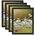 thumbnail image 1 of PictureFrameFactoryOutlet Cadre Photo 22 par 28 Pouces Ensemble de 4 Pcs, Fini Lisse, 1,25 Pouce de Large, Noir, 1 of 4