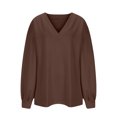 thumbnail image 5 of MeetoTime Oversized Long Sleeve Pullover for Women Fall Trendy V-Neck Loose Solid Color Sweatshirt Tops, 5 of 5
