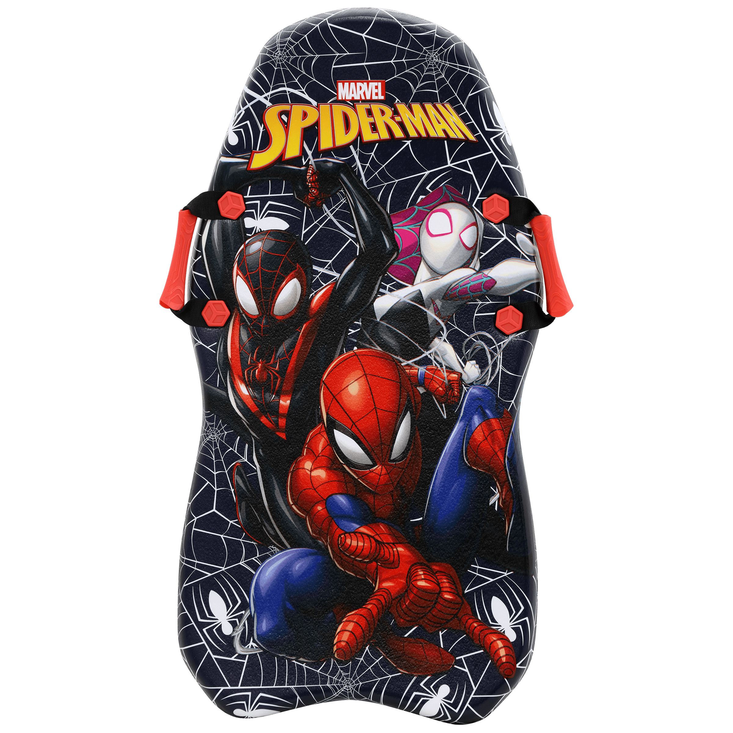 Marvel 36 in Spider-Man Snow Sled with Polymer Foam Construction, Single Rider Toboggan, Red/Blue, Ages 4+