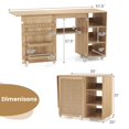 thumbnail image 3 of Costway Machine à Coudre en Rotin Table avec Porte en Rotin 18 Piquets Étagères de Rangement 2 Bacs, 3 of 10