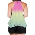 thumbnail image 4 of Weiqiqre Womens Tops Adjustable Tie Neckline Ruffle Hem Sleeveless Flowy Halter Tops, 4 of 6